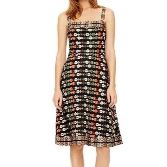 TORY BURCH Mesh, Lace, Multi-color, Floral Dress - Sleeveless - Fit & Flare - Picture 3 of 9